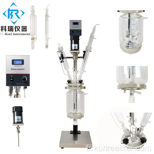 Laboratoire Réacteurs chimiques en verre borosilicaté 2L